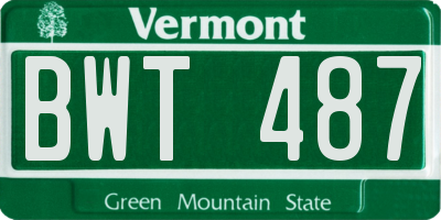 VT license plate BWT487