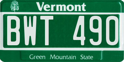 VT license plate BWT490