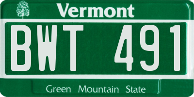 VT license plate BWT491