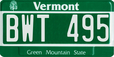 VT license plate BWT495