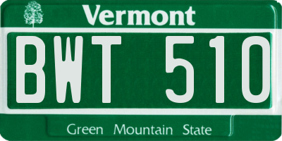 VT license plate BWT510