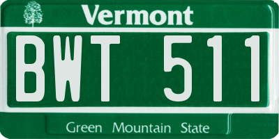 VT license plate BWT511