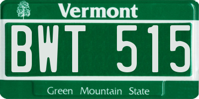 VT license plate BWT515