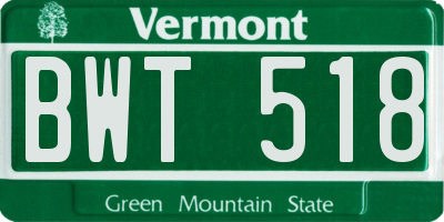 VT license plate BWT518