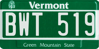 VT license plate BWT519