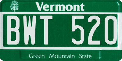 VT license plate BWT520