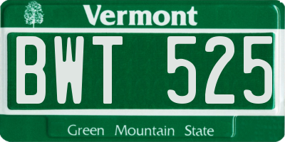 VT license plate BWT525