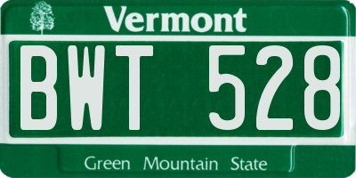 VT license plate BWT528