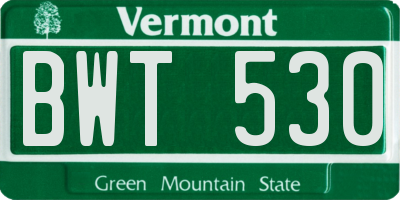 VT license plate BWT530