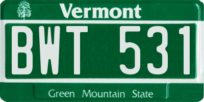VT license plate BWT531