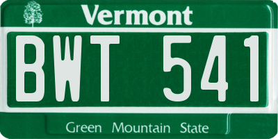 VT license plate BWT541