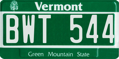 VT license plate BWT544