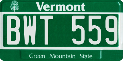 VT license plate BWT559