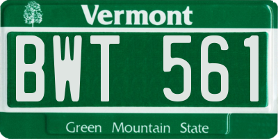 VT license plate BWT561