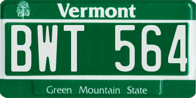 VT license plate BWT564