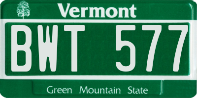 VT license plate BWT577