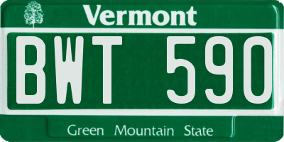 VT license plate BWT590