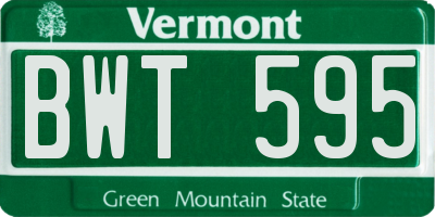 VT license plate BWT595