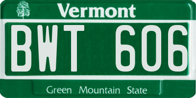 VT license plate BWT606