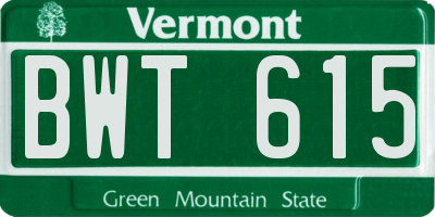 VT license plate BWT615