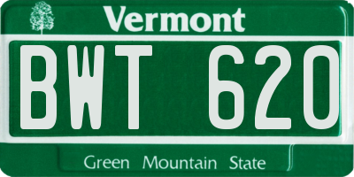 VT license plate BWT620