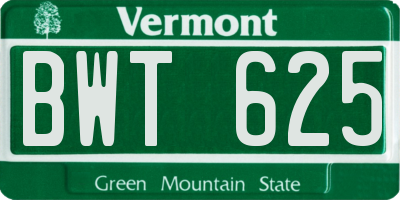 VT license plate BWT625