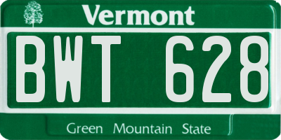 VT license plate BWT628