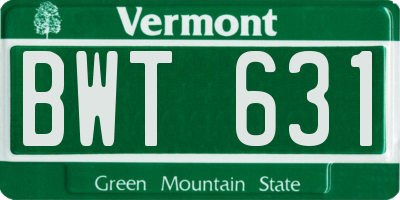 VT license plate BWT631