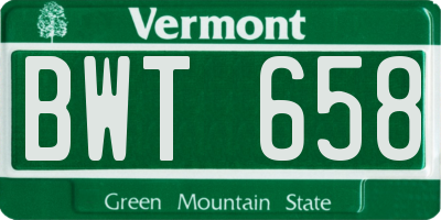 VT license plate BWT658