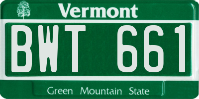 VT license plate BWT661