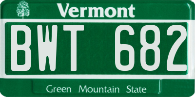 VT license plate BWT682