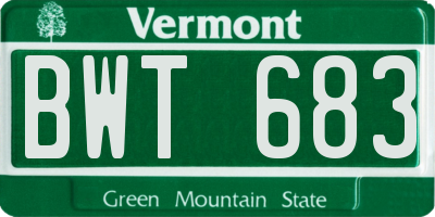 VT license plate BWT683