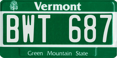 VT license plate BWT687