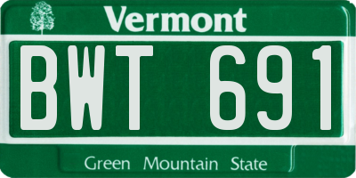 VT license plate BWT691