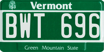 VT license plate BWT696