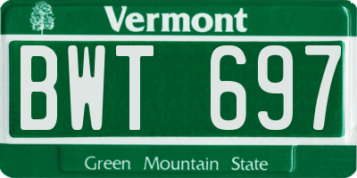 VT license plate BWT697