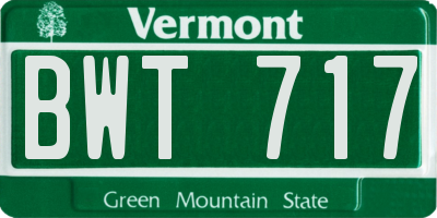 VT license plate BWT717