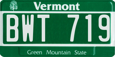 VT license plate BWT719