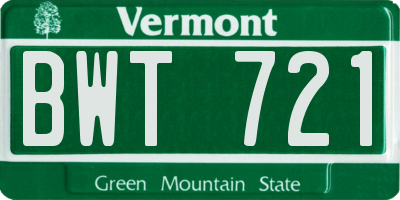 VT license plate BWT721