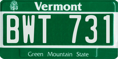 VT license plate BWT731