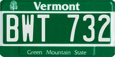 VT license plate BWT732