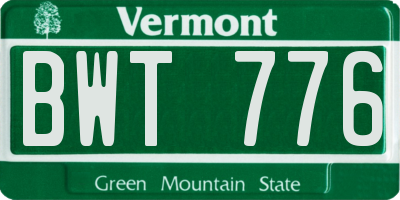 VT license plate BWT776