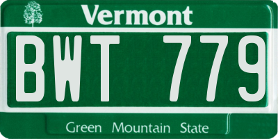 VT license plate BWT779