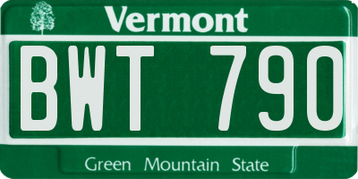 VT license plate BWT790