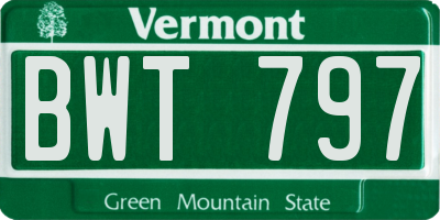 VT license plate BWT797