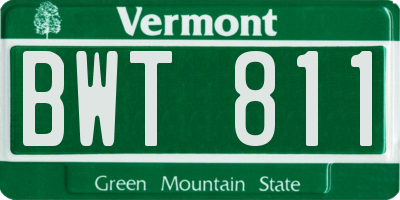VT license plate BWT811