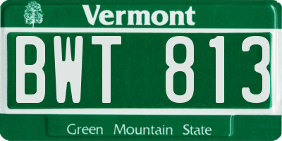 VT license plate BWT813