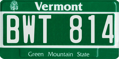 VT license plate BWT814