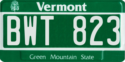 VT license plate BWT823