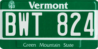 VT license plate BWT824
